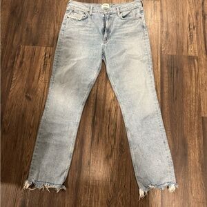 Like New Agolde Straight Leg Raw Hem jeans sz 30 (1% elastane)